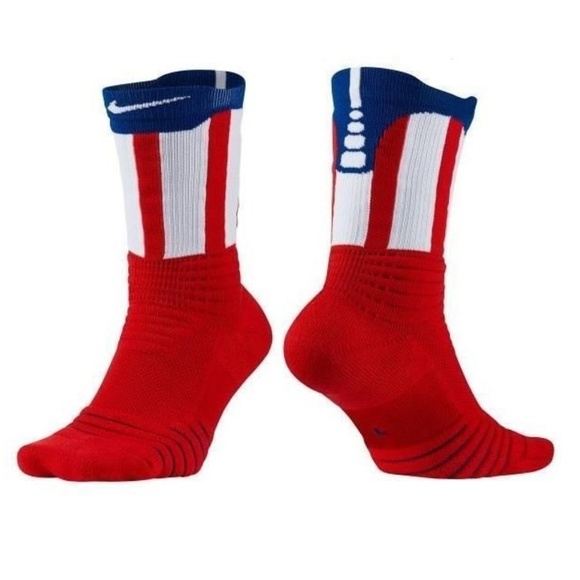 red white and blue nike elite socks